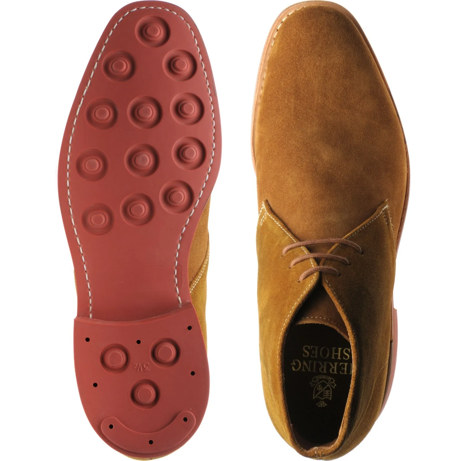 Herring Grays Rubber mens rubber-soled Chukka boots in ginger suede - Image 3