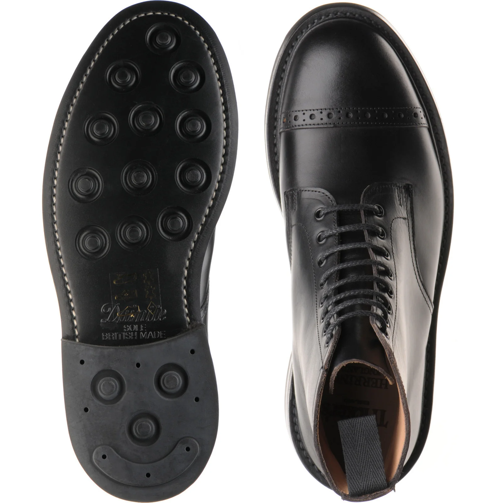 Herring Gregory Horween mens rubber-soled boots in black chromexcel - Image 3