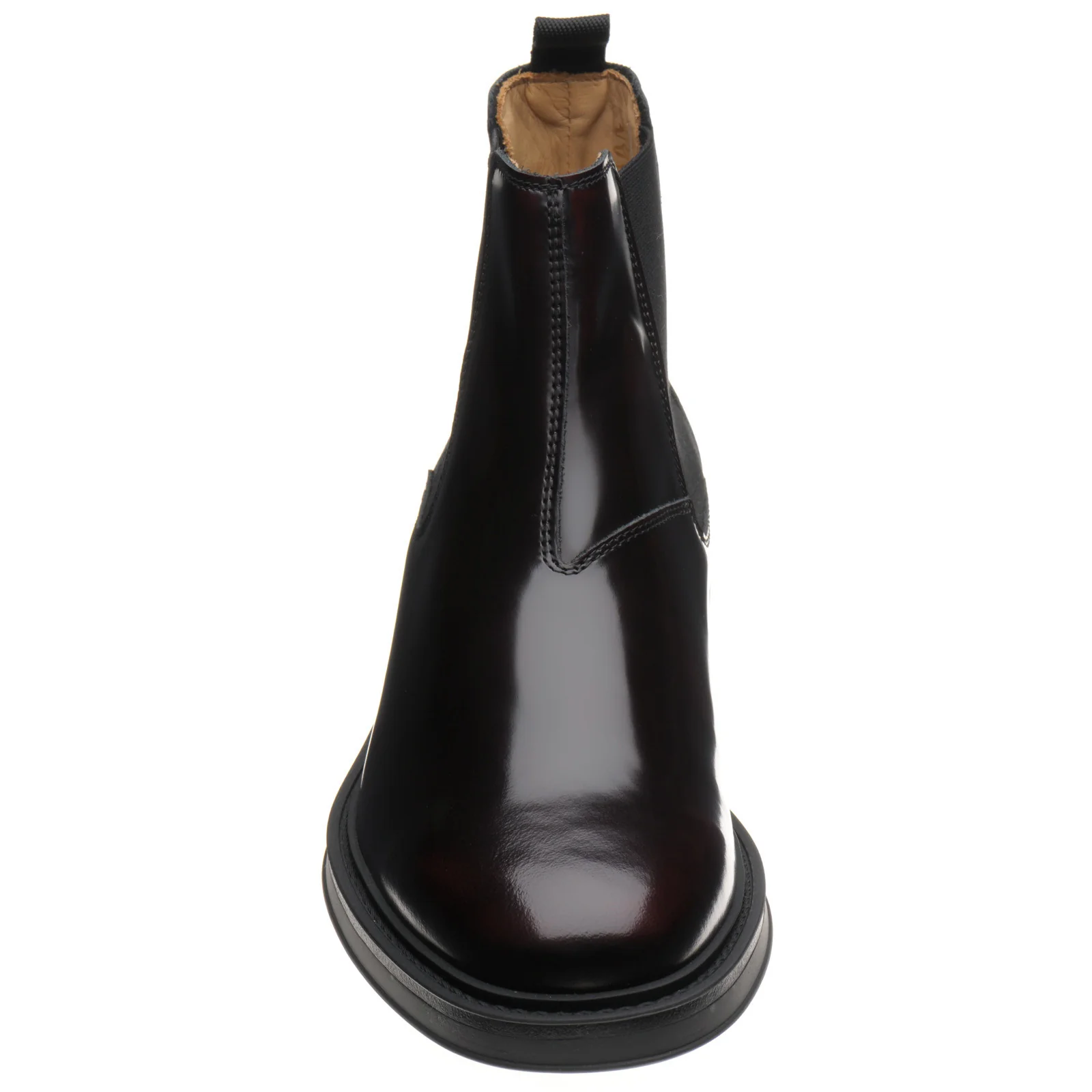 Herring Guards mens rubber-soled Chelsea boots in burgundy polished - Image 2