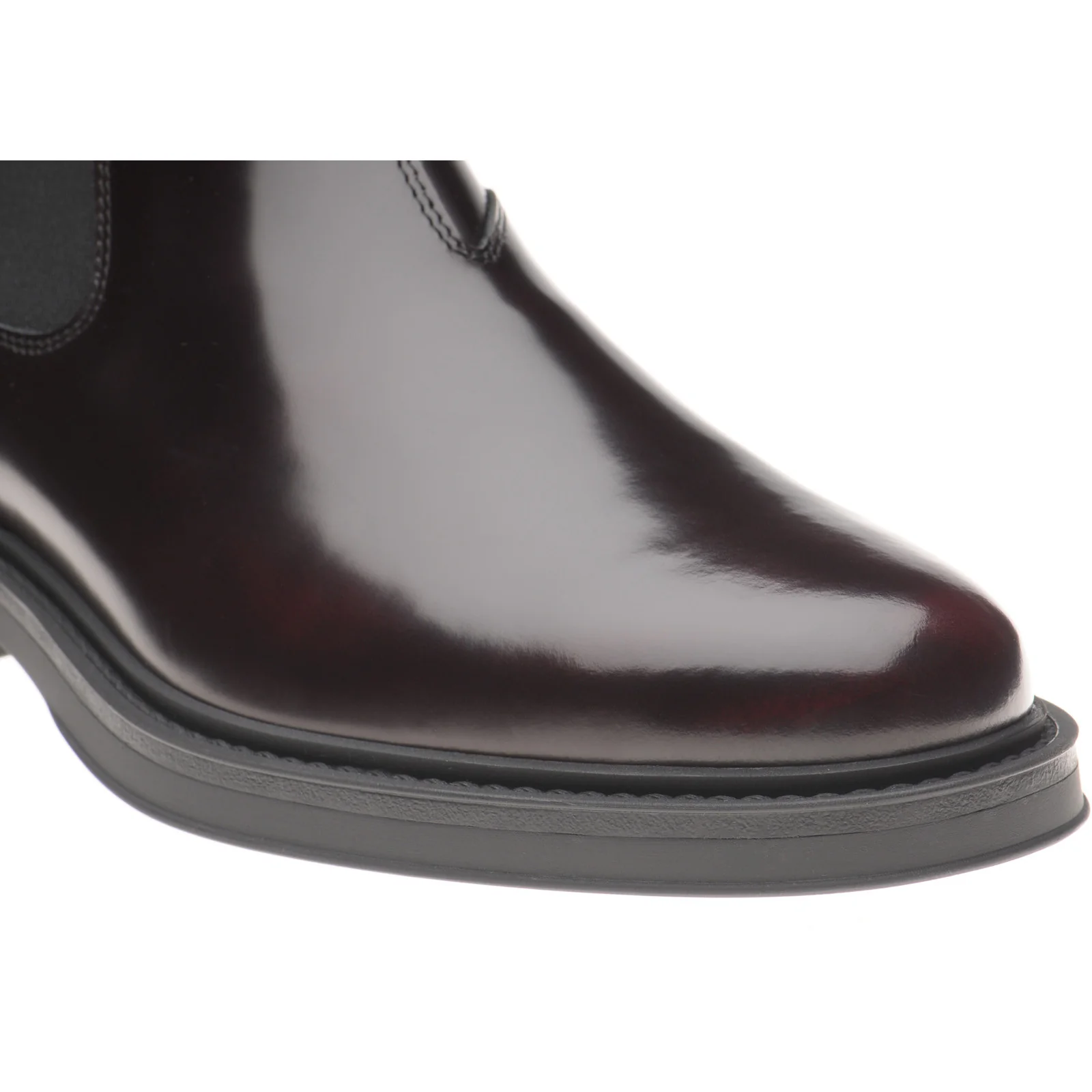 Herring Guards mens rubber-soled Chelsea boots in burgundy polished - Image 5