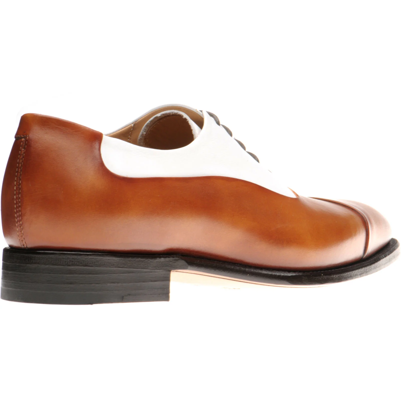 Herring Gusbourne mens two-tone Oxfords in brown and white calf - Image 4