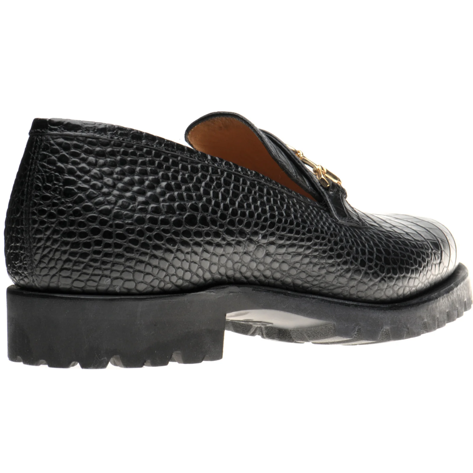 Herring Hallstatt mens rubber-soled loafers in black croc - Image 4