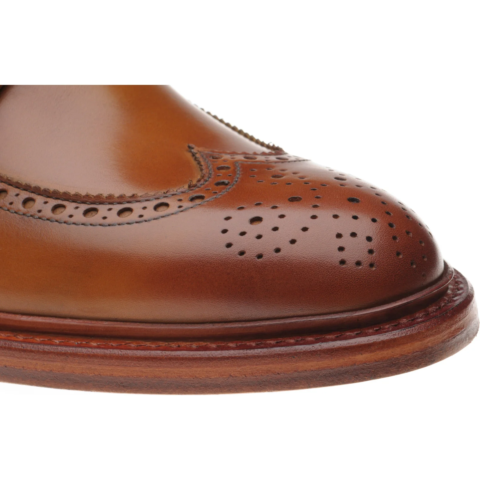 Herring Hanbury mens brogue boots in tan calf - Image 5