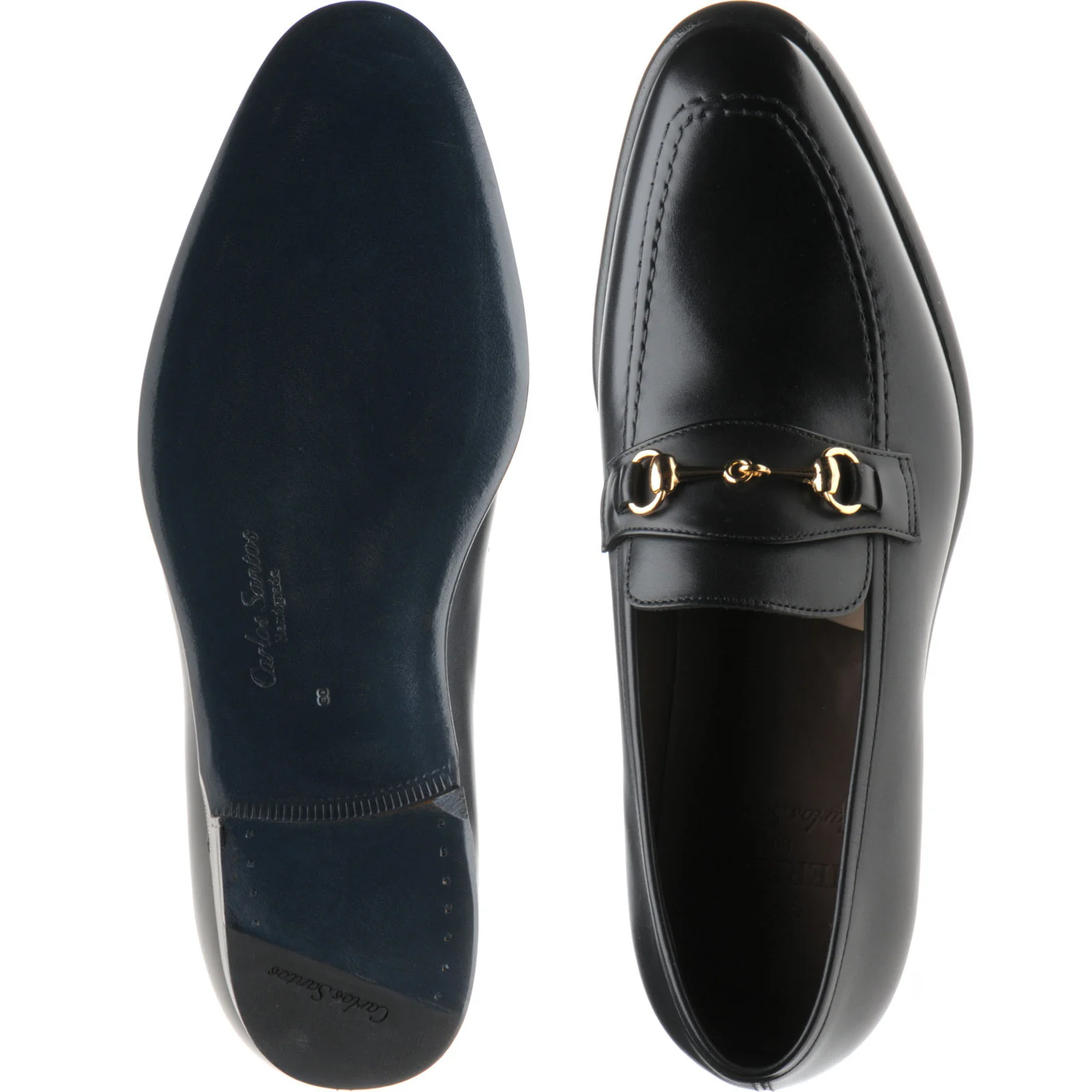 Herring Harlington mens loafers in black calf - Image 3