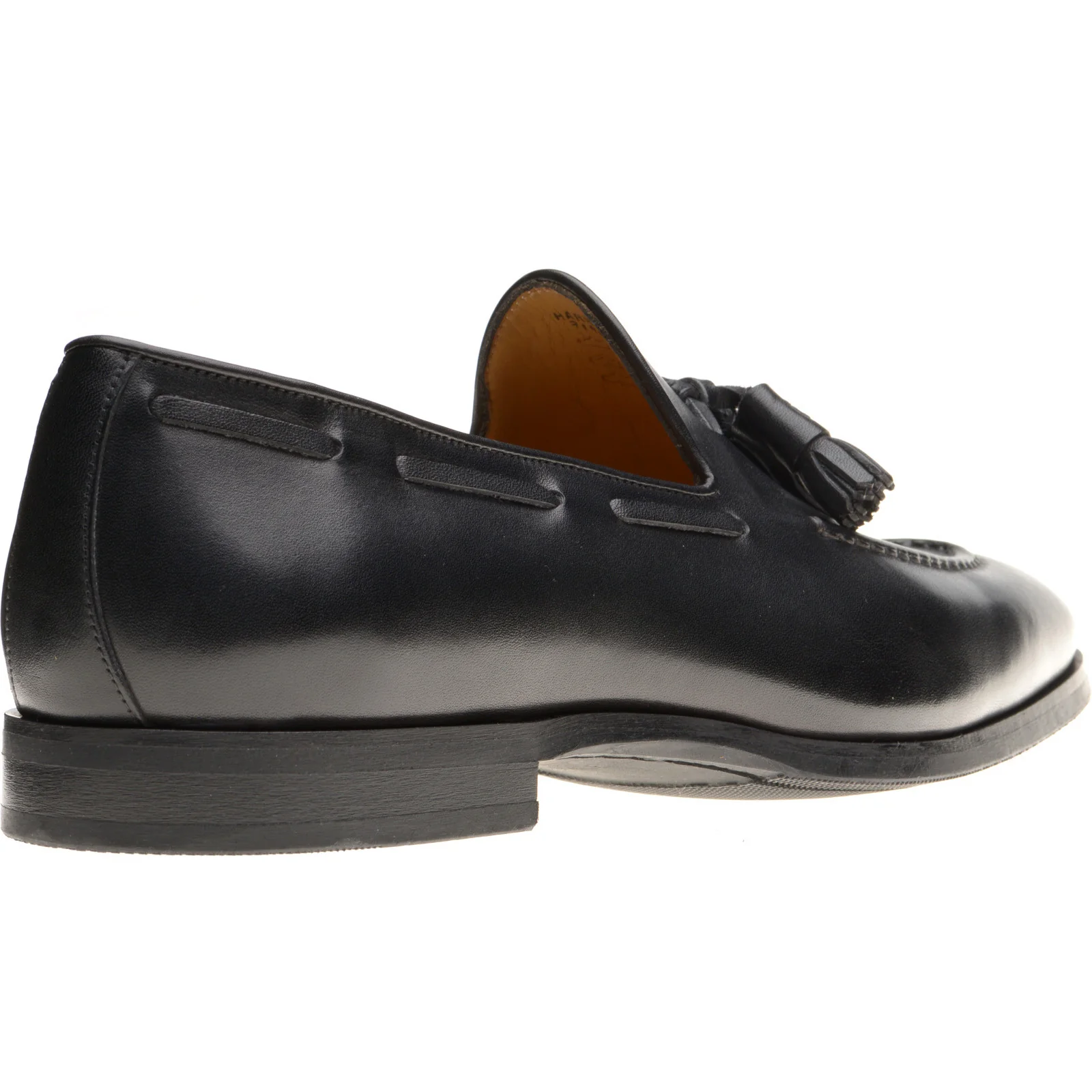 Herring Harry mens rubber-soled tasselled loafers in black calf - Image 4
