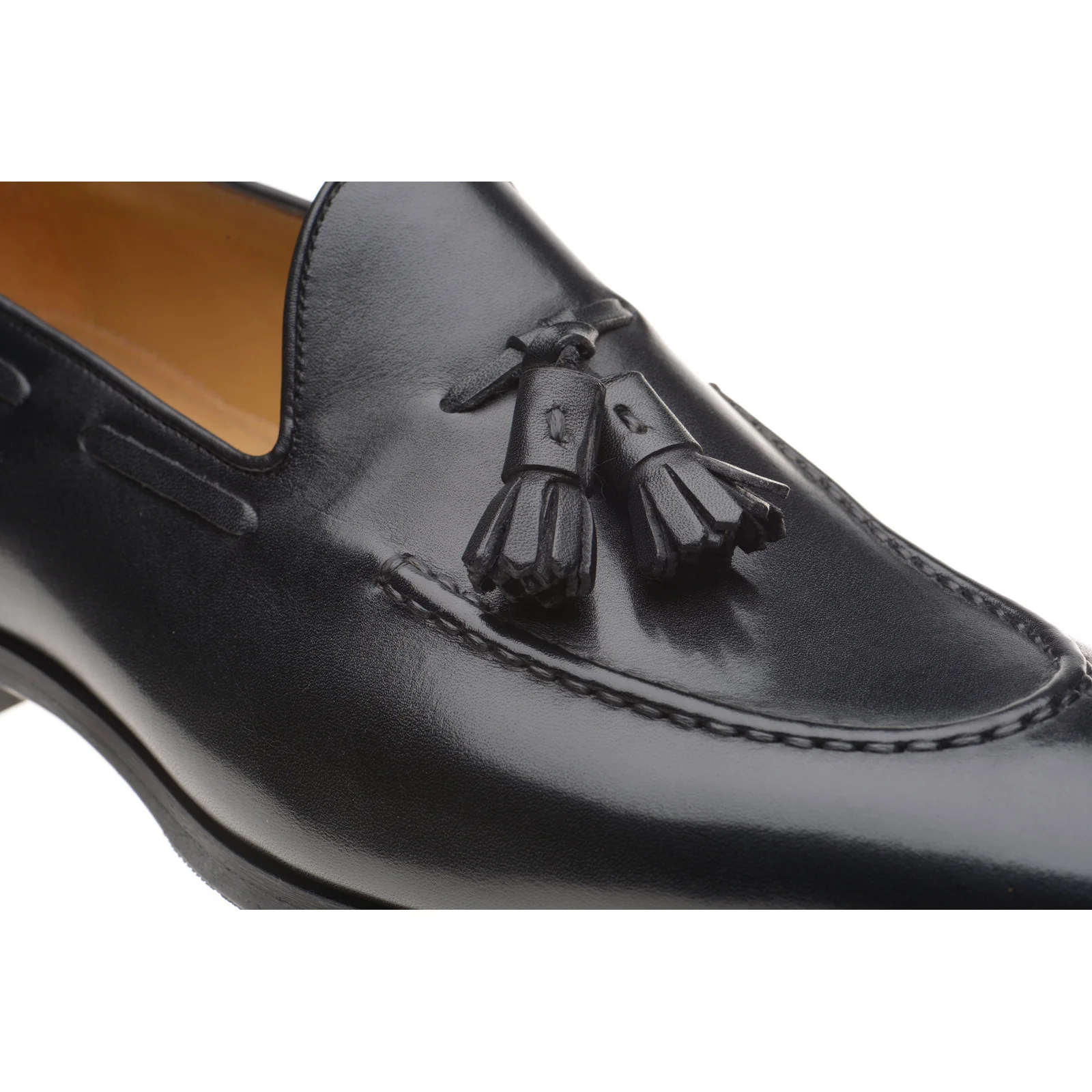 Herring Harry mens rubber-soled tasselled loafers in black calf - Image 5