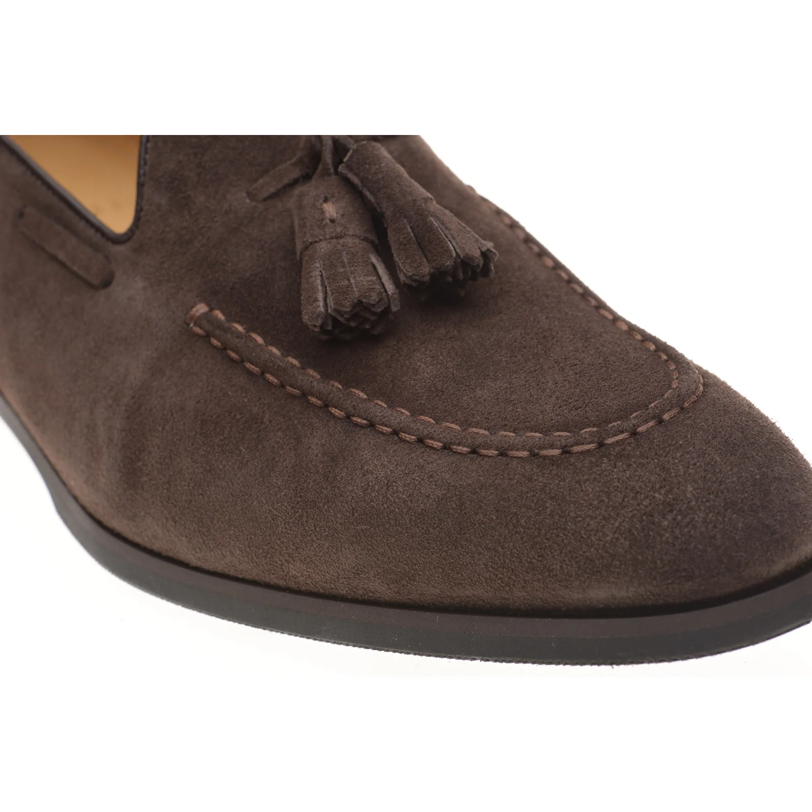 Herring Harry mens rubber-soled tasselled loafers in brown suede - Image 5