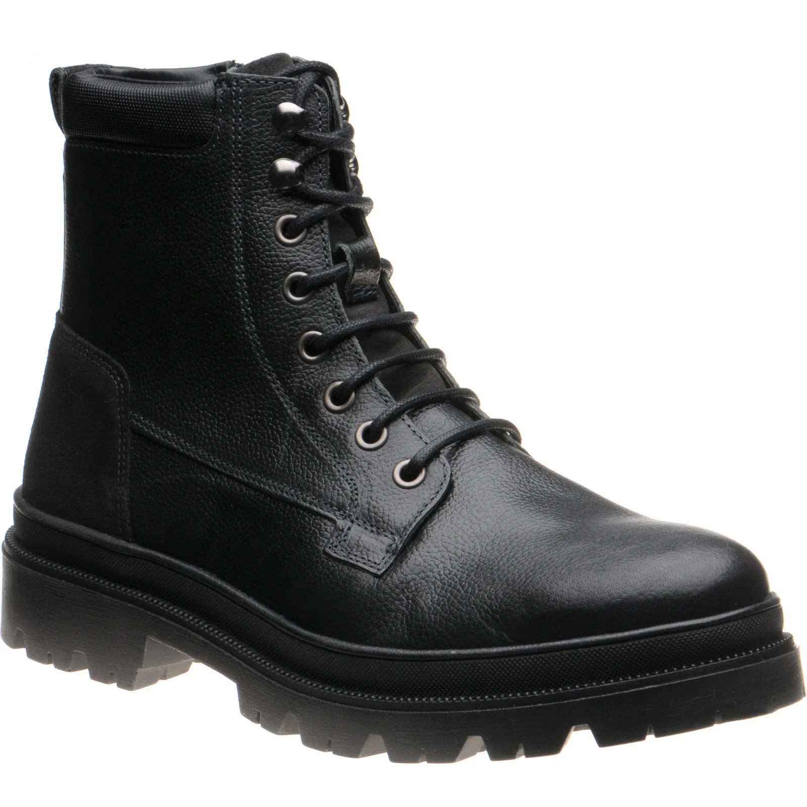 Herring Hawke mens rubber-soled boots in black grain