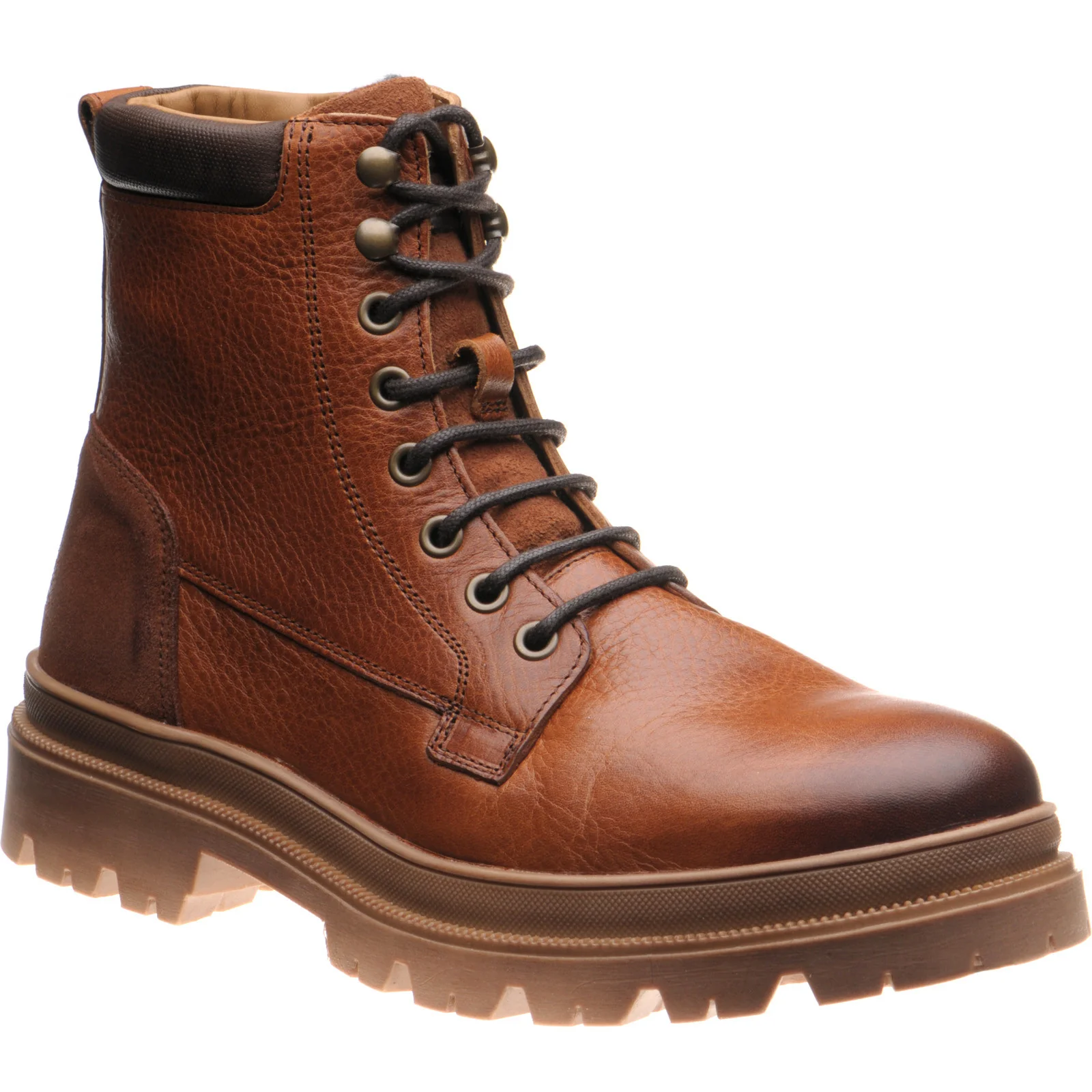 Herring Hawke mens rubber-soled boots in brown grain