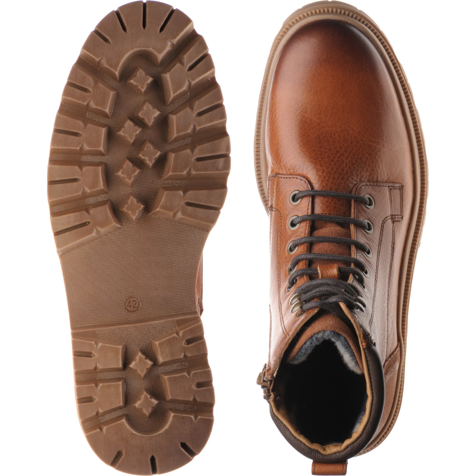 Herring Hawke mens rubber-soled boots in brown grain - Image 3