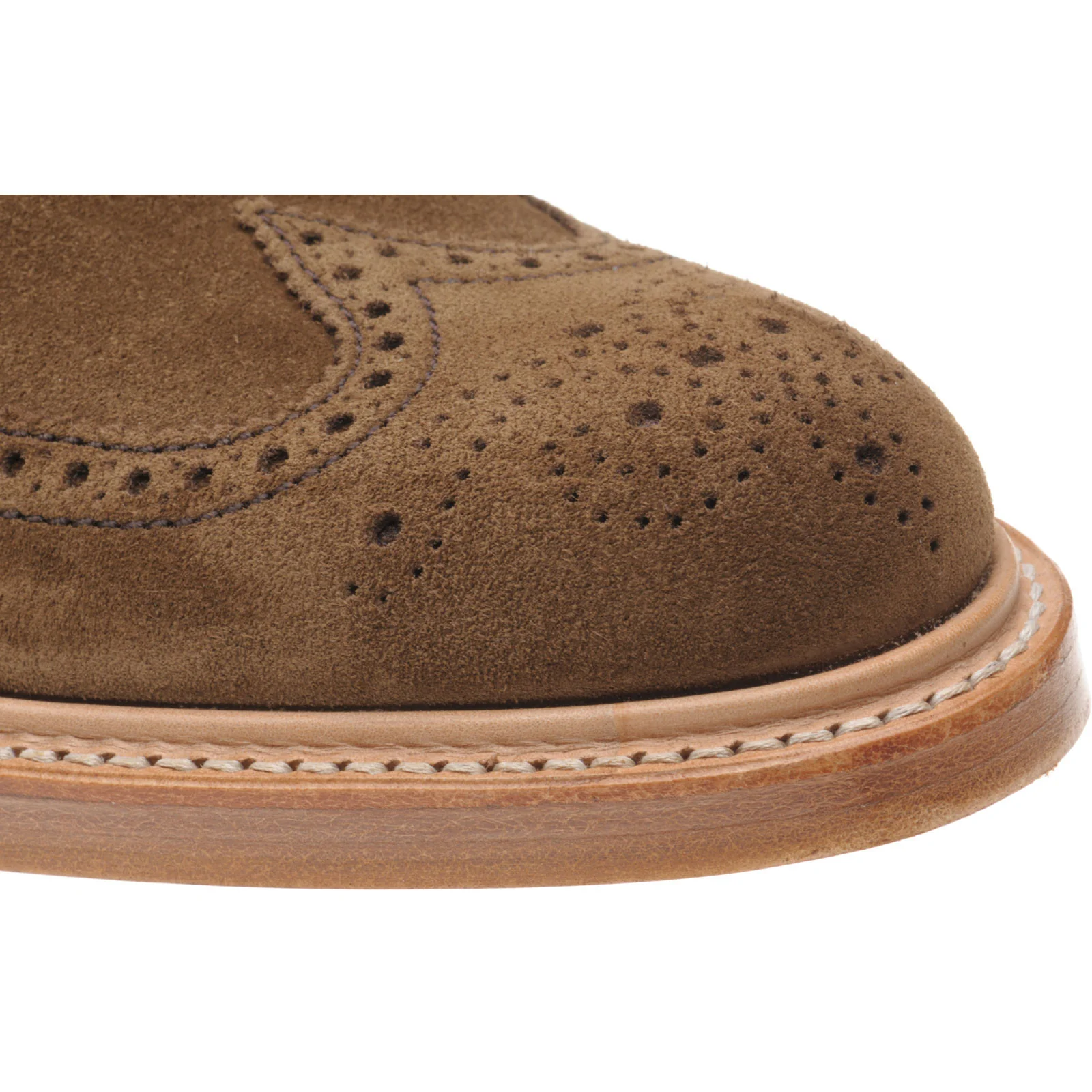 Herring Hawthorn mens brogue boots in tobacco suede - Image 5