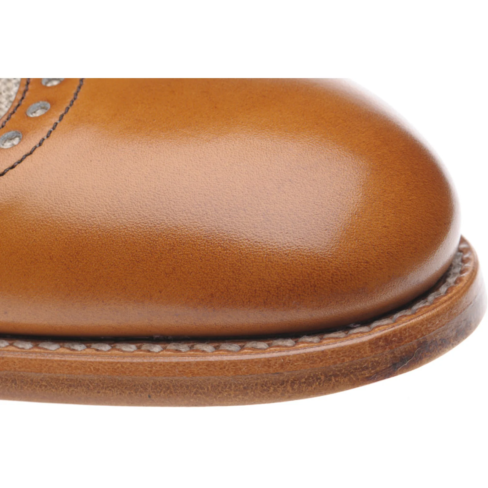 Herring Henley II mens two-tone brogues in tan and canvas - Image 5