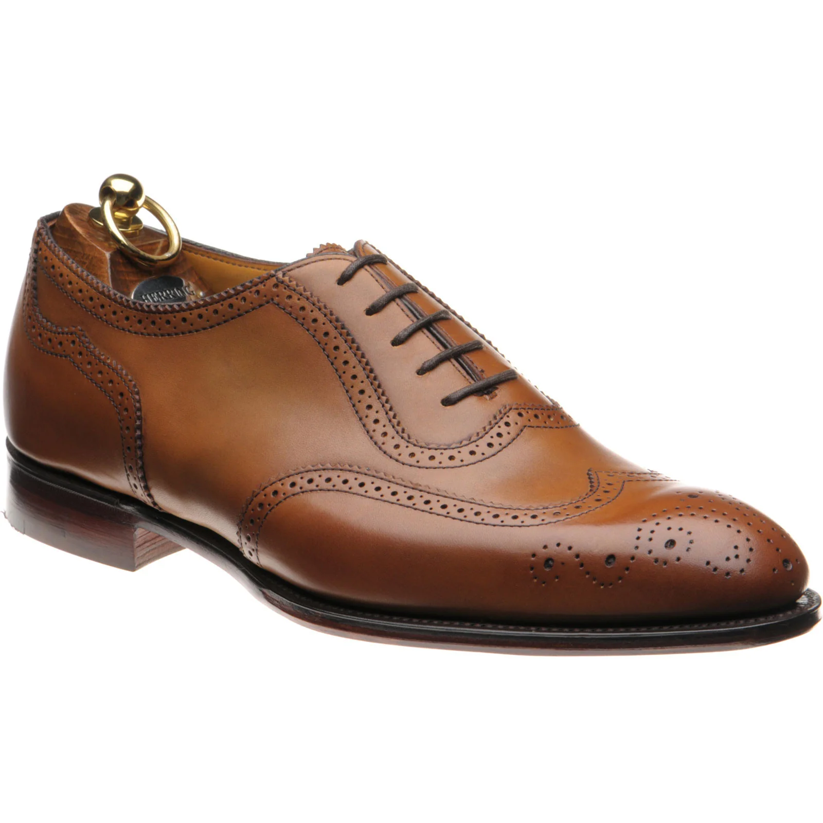 Herring Henry II mens brogues in chestnut calf