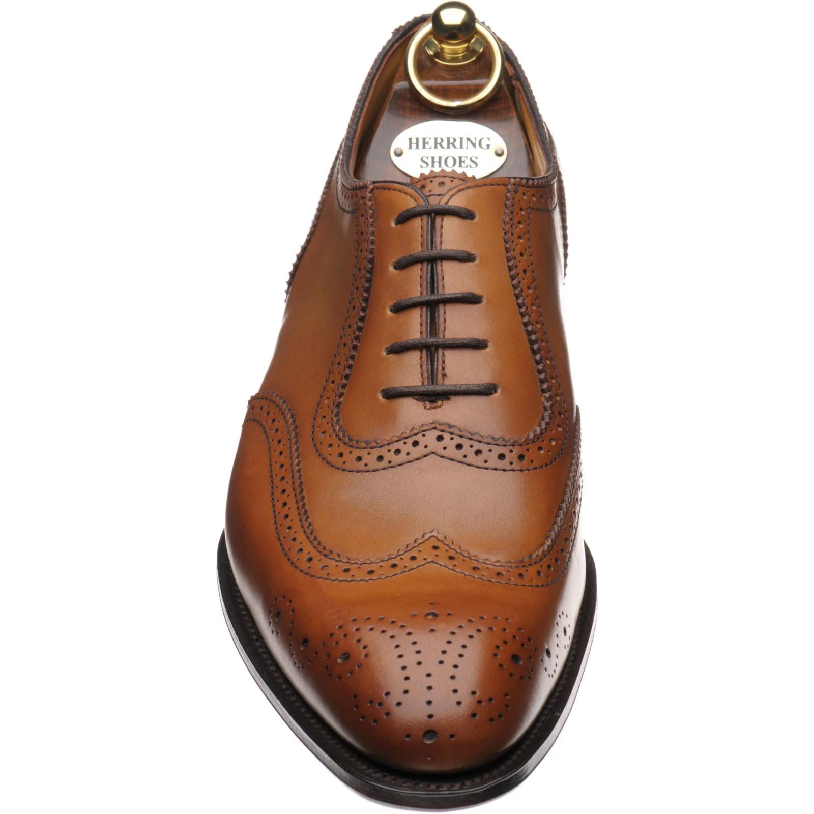 Herring Henry II mens brogues in chestnut calf - Image 2