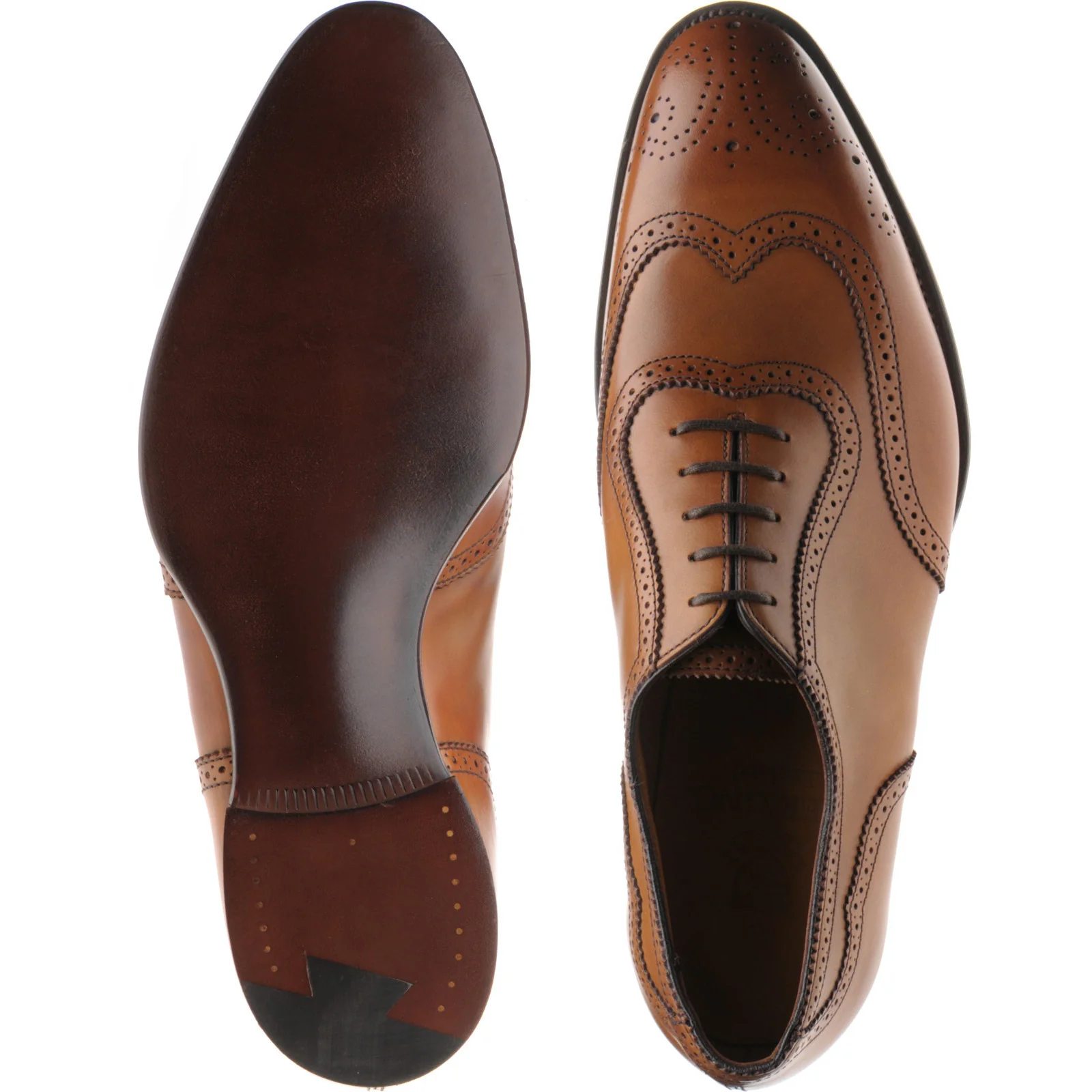 Herring Henry II mens brogues in chestnut calf - Image 3