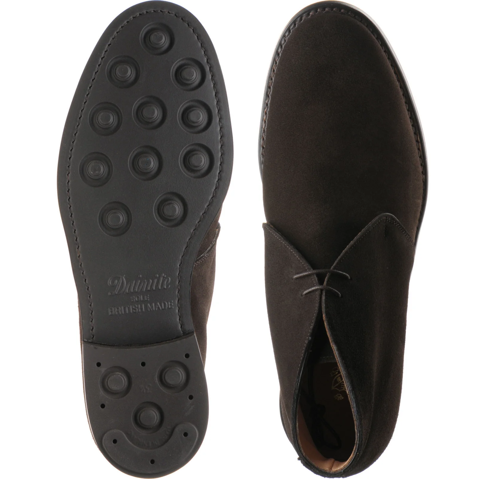 Herring Herald mens rubber-soled Chukka boots in bitter choc suede - Image 3