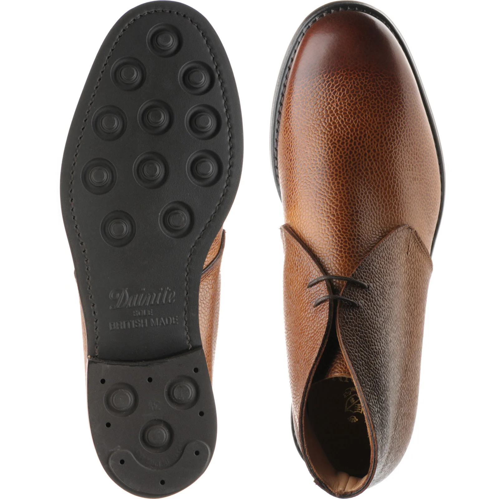 Herring Herald mens rubber-soled Chukka boots in cedar grain - Image 3