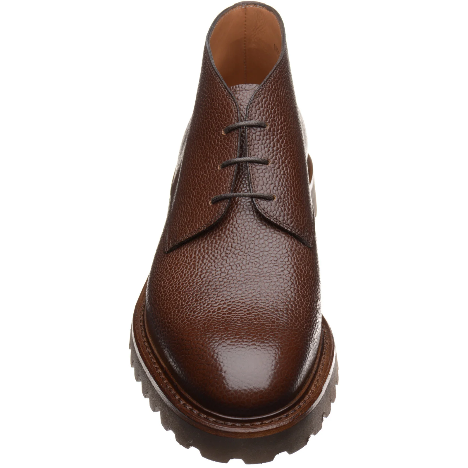 Herring Hook mens rubber-soled Chukka boots in dark brown grain - Image 2