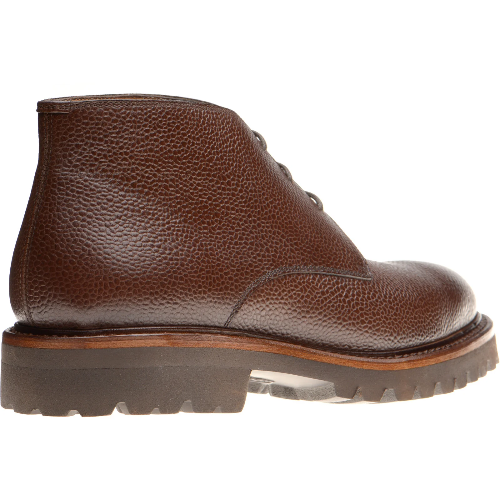 Herring Hook mens rubber-soled Chukka boots in dark brown grain - Image 4