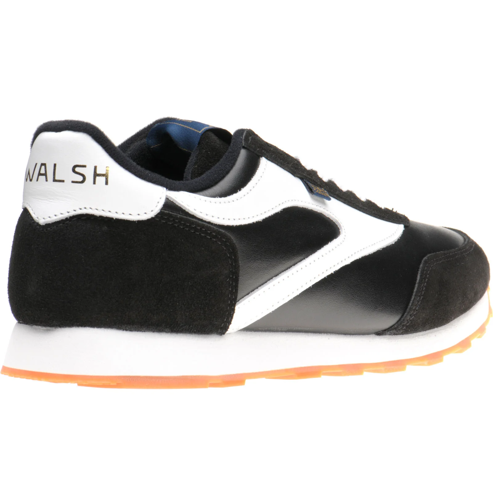 Herring Horwich Trainer mens two-tone rubber-soled trainers in black calf suede and white calf - Image 4