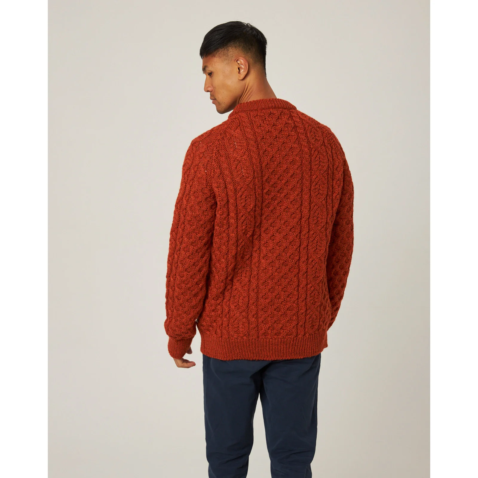 Herring Hudson Aran Jumper by Peregrine in orange - Image 3