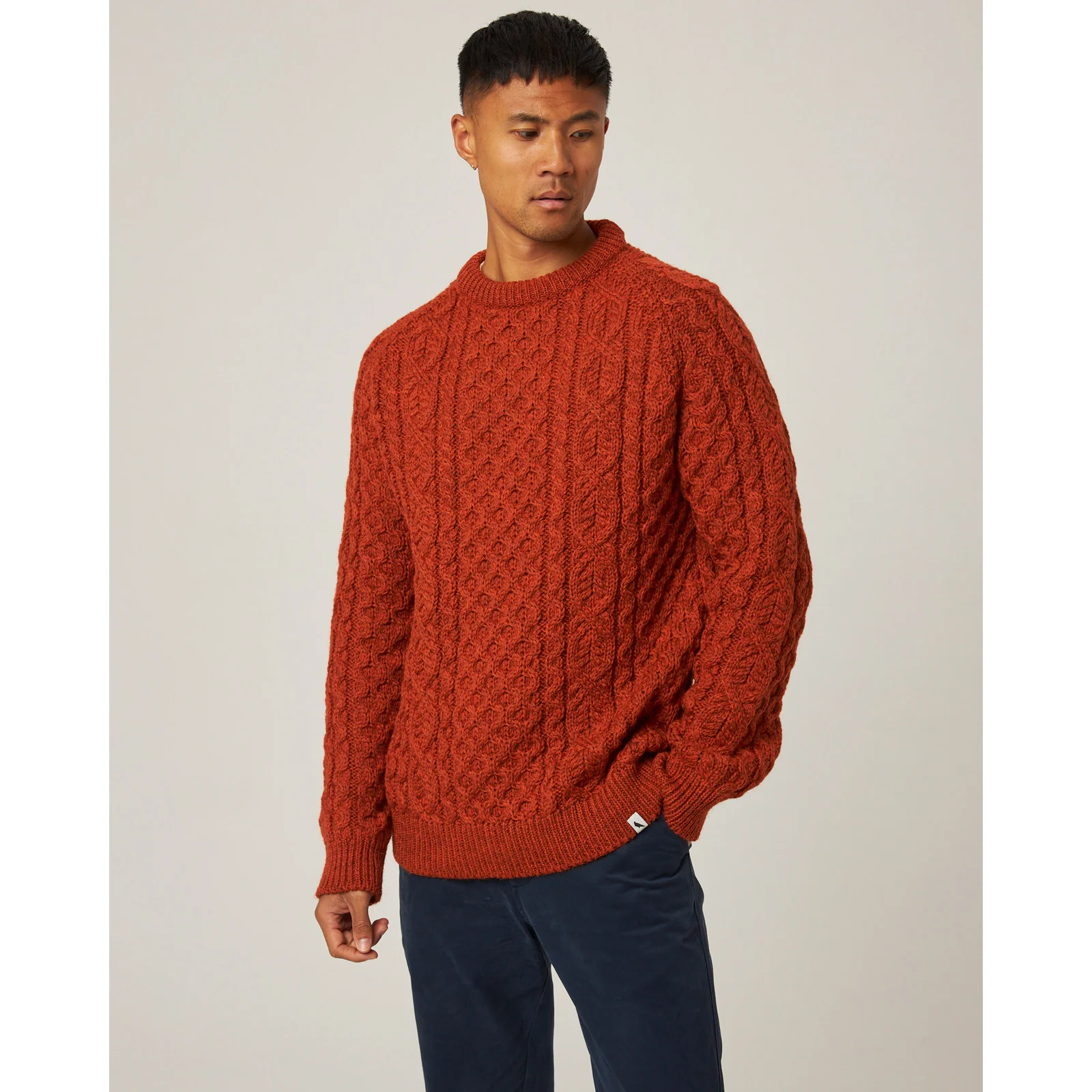 Herring Hudson Aran Jumper by Peregrine in orange - Image 4