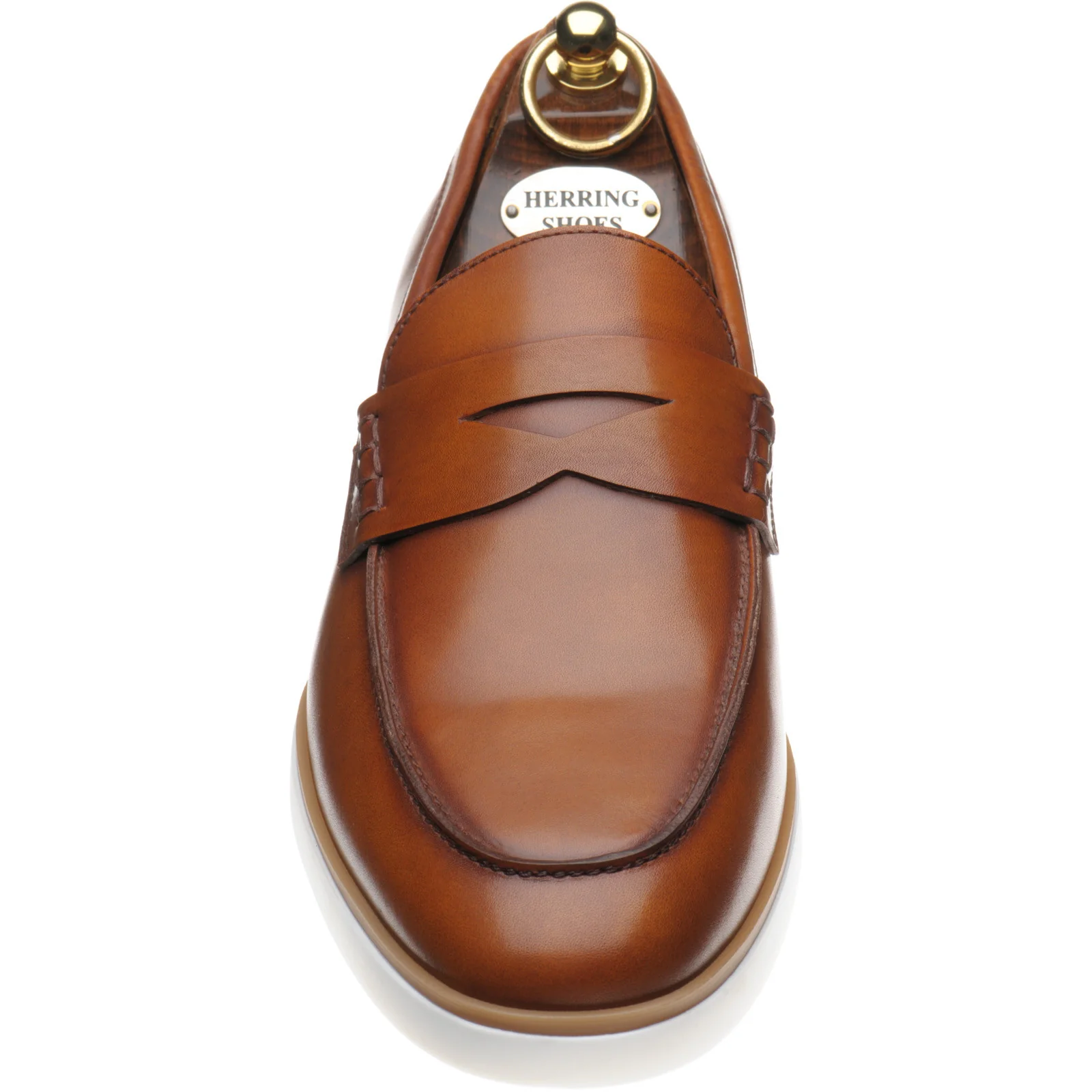 Herring Ibiza mens rubber-soled loafers in cognac calf - Image 2