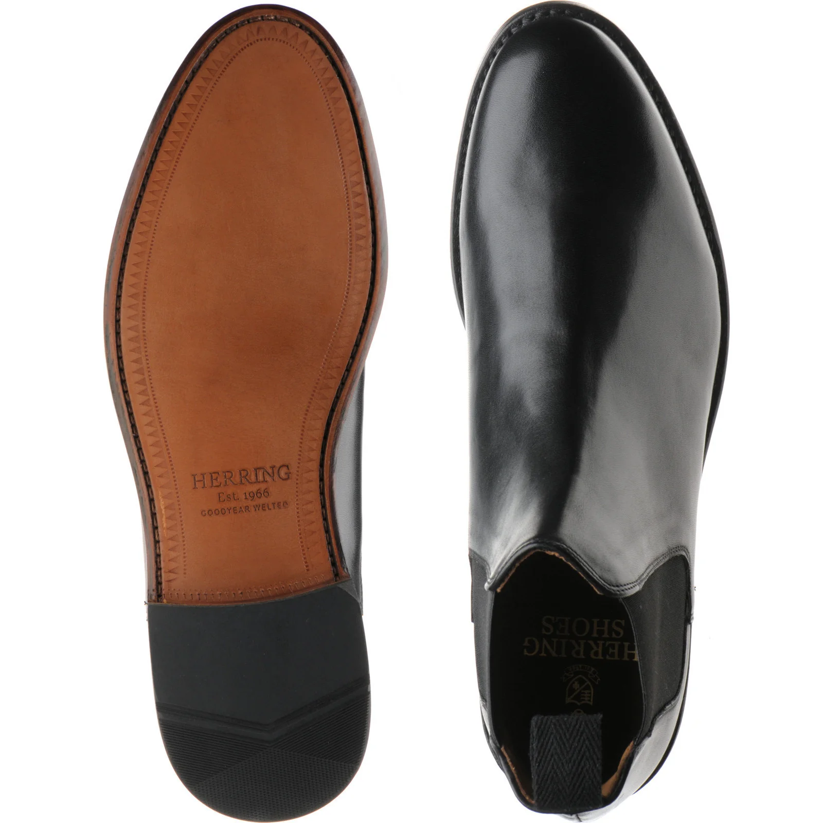 Herring Ipswich II mens Chelsea boots in black waxy calf - Image 3