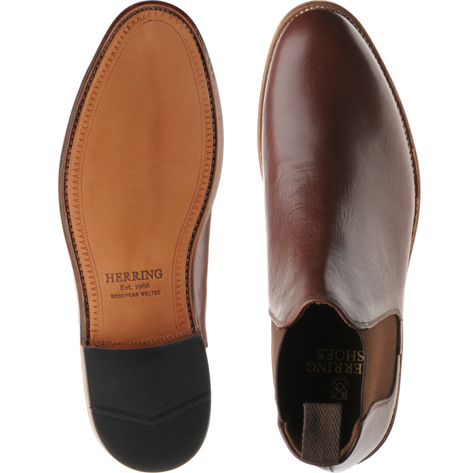 Herring Ipswich II mens Chelsea boots in brown waxy calf - Image 3