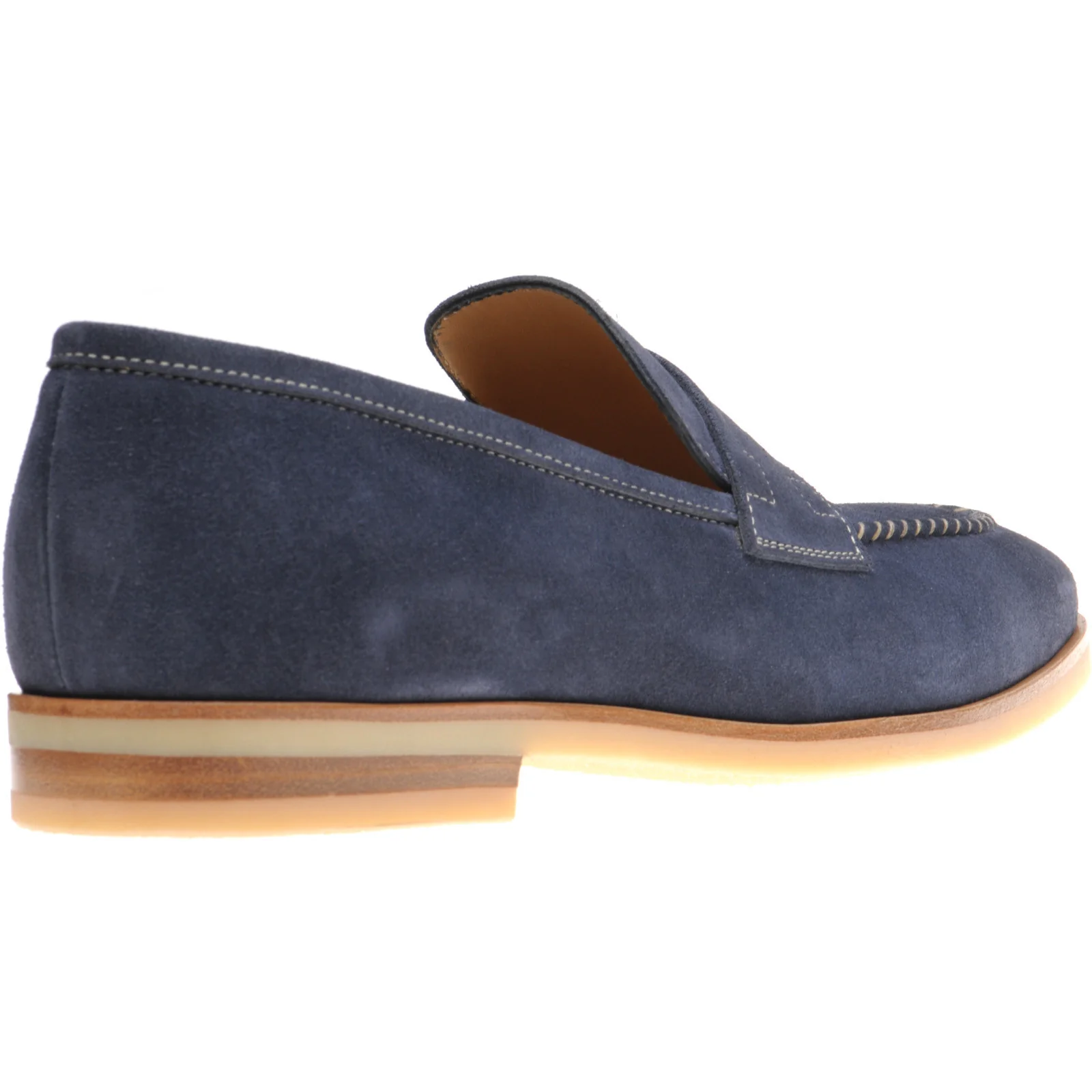 Herring Ives mens rubber-soled loafers in navy suede - Image 4