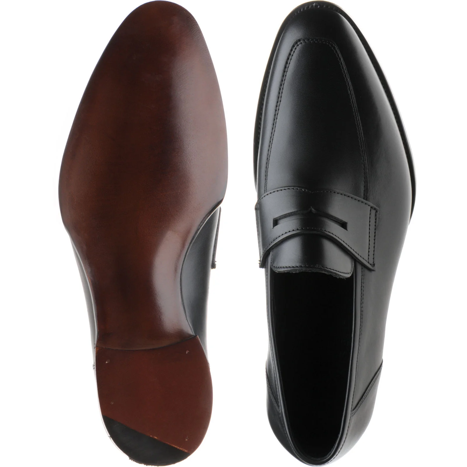 Herring James mens loafers in black calf - Image 3