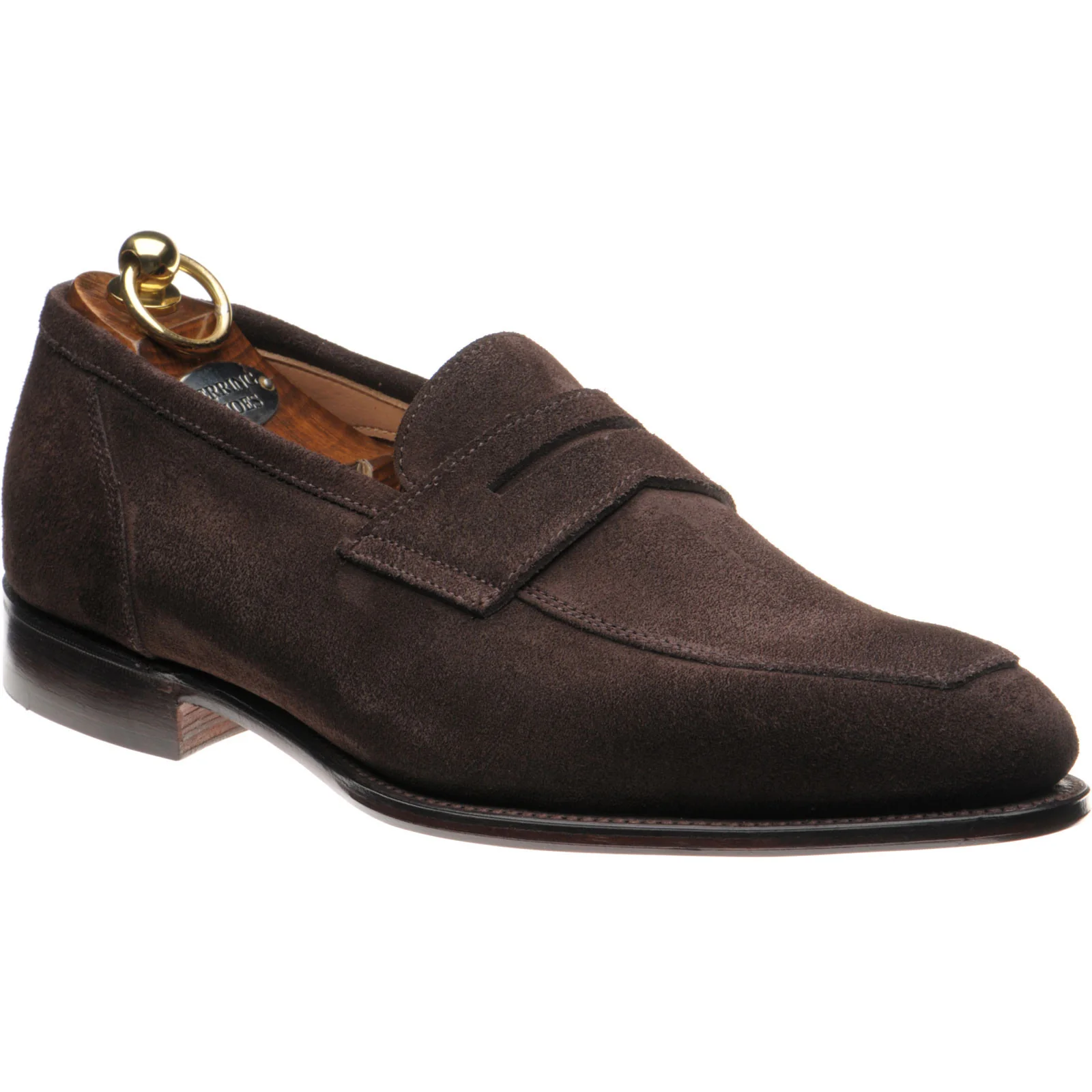 Herring James mens loafers in brown suede