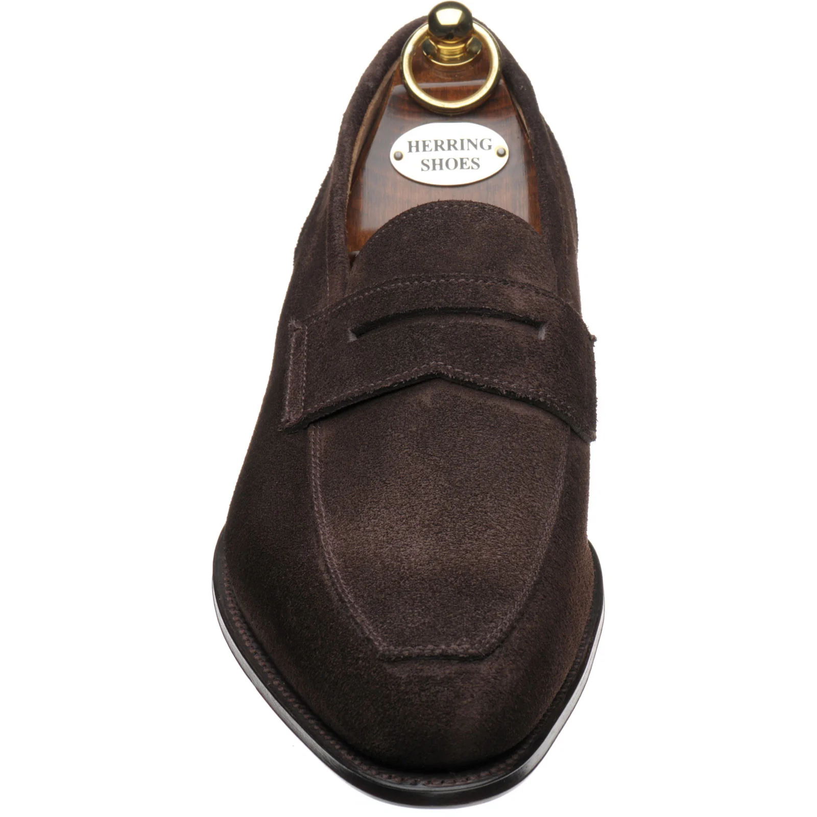 Herring James mens loafers in brown suede - Image 2