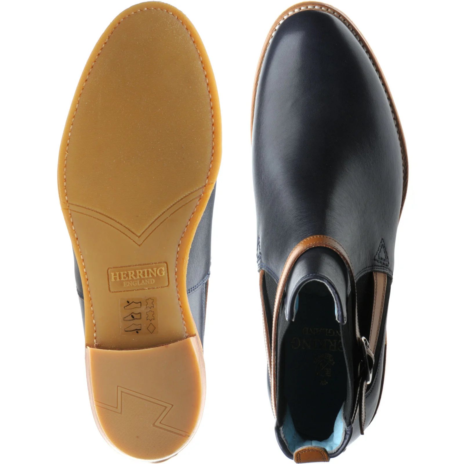 Herring Jodie ladies in navy calf with cedar calf strap (second) - Image 3
