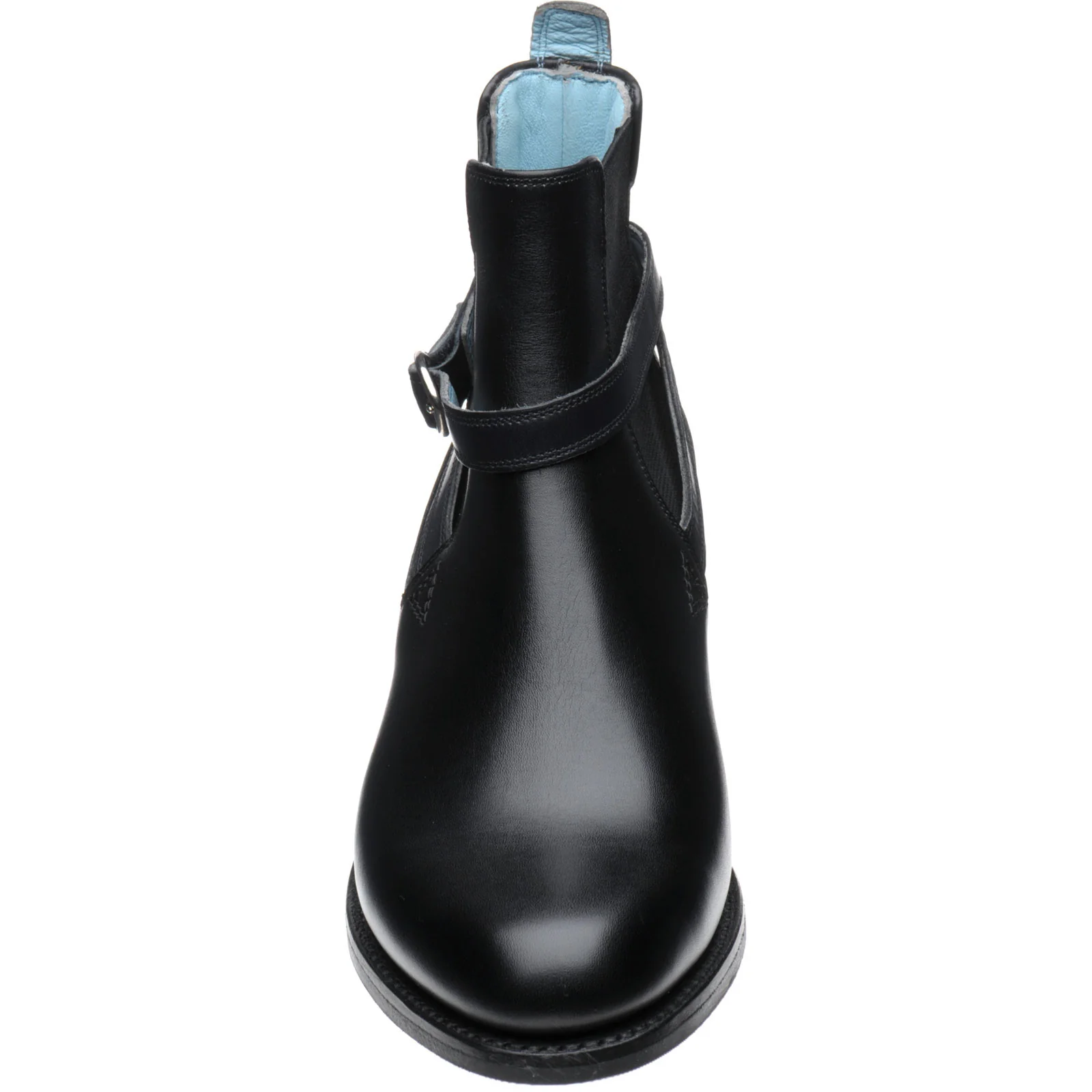 Herring Jodie ladies rubber-soled Chelsea boots in black calf with navy calf strap - Image 2