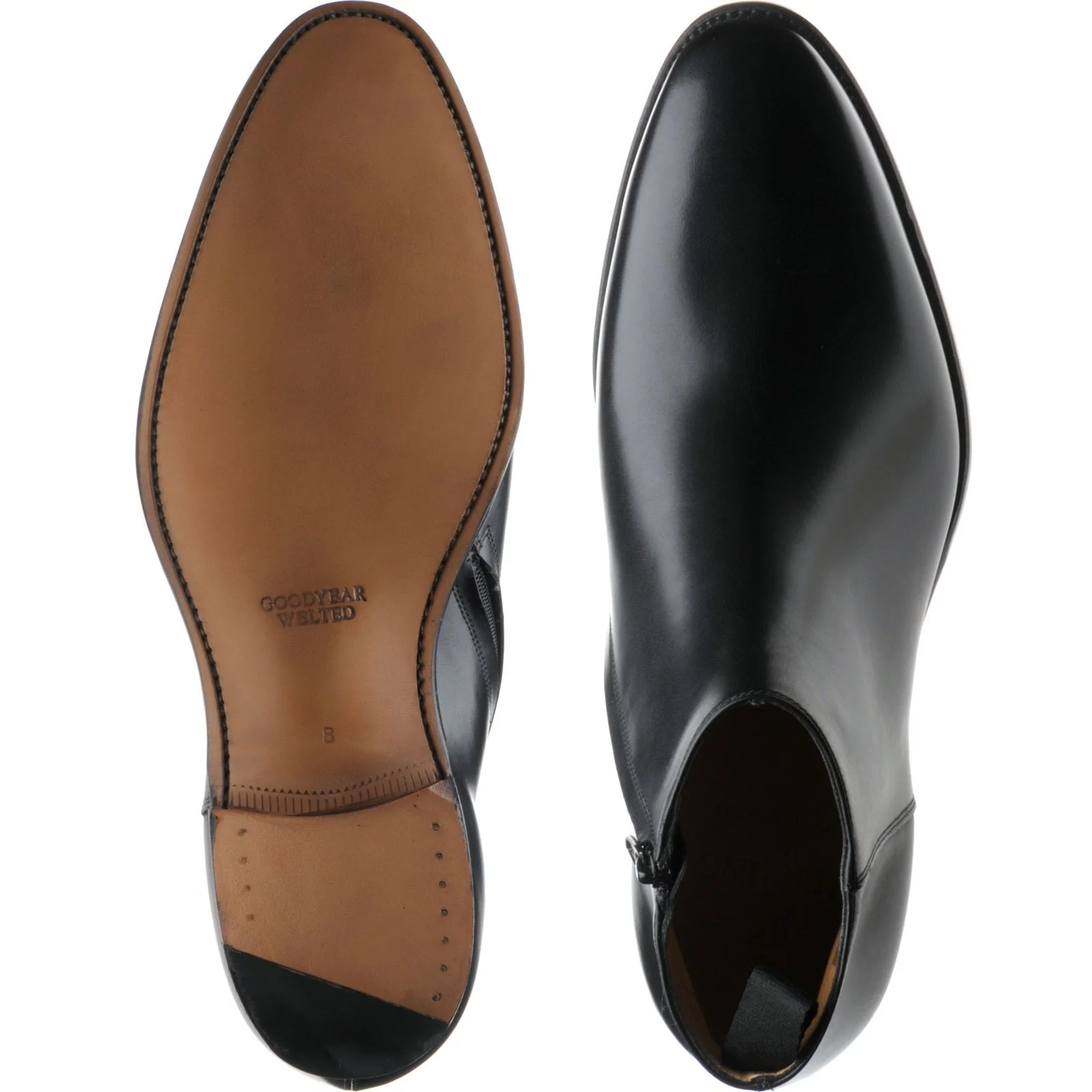 Herring Jude mens Chelsea boots in black calf - Image 3