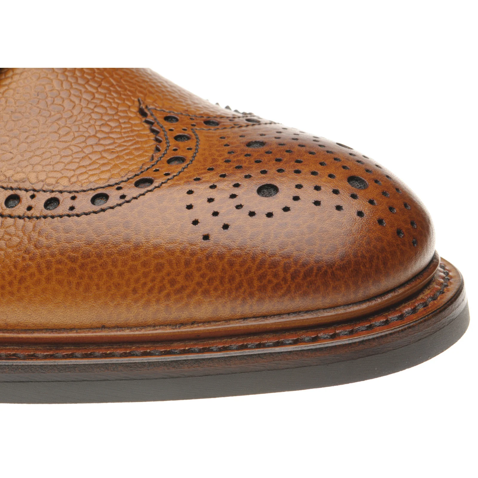 Herring Kendal (Rubber) mens rubber-soled brogues in tan grain - Image 5