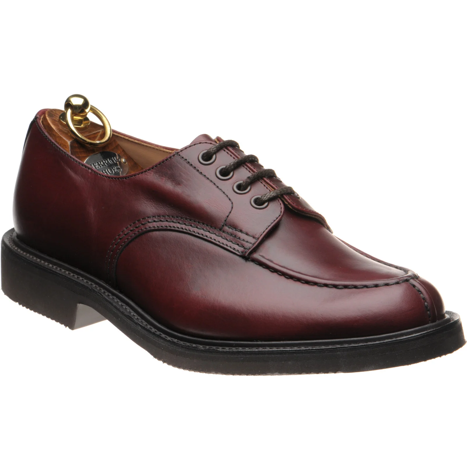 Herring Kilsby X Trickers mens rubber-soled Derby shoes in burgundy cutter