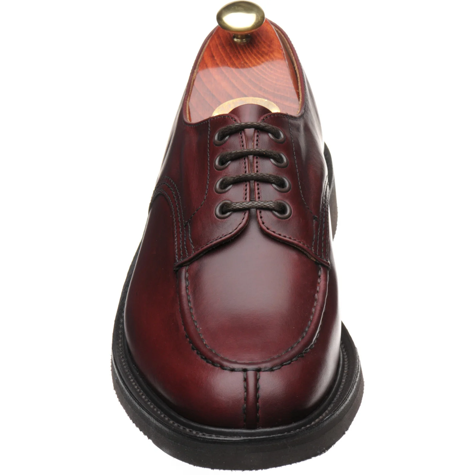 Herring Kilsby X Trickers mens rubber-soled Derby shoes in burgundy cutter - Image 2
