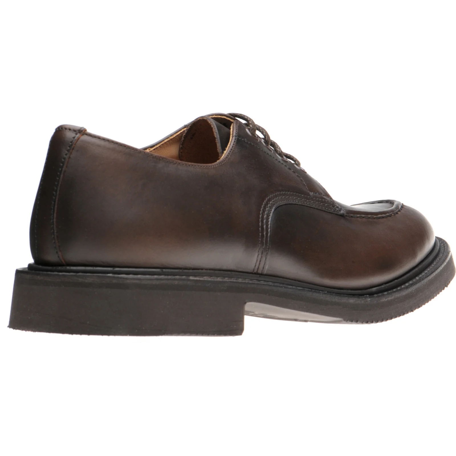 Herring Kilsby X Trickers mens rubber-soled Derby shoes in dark brown cutter - Image 4