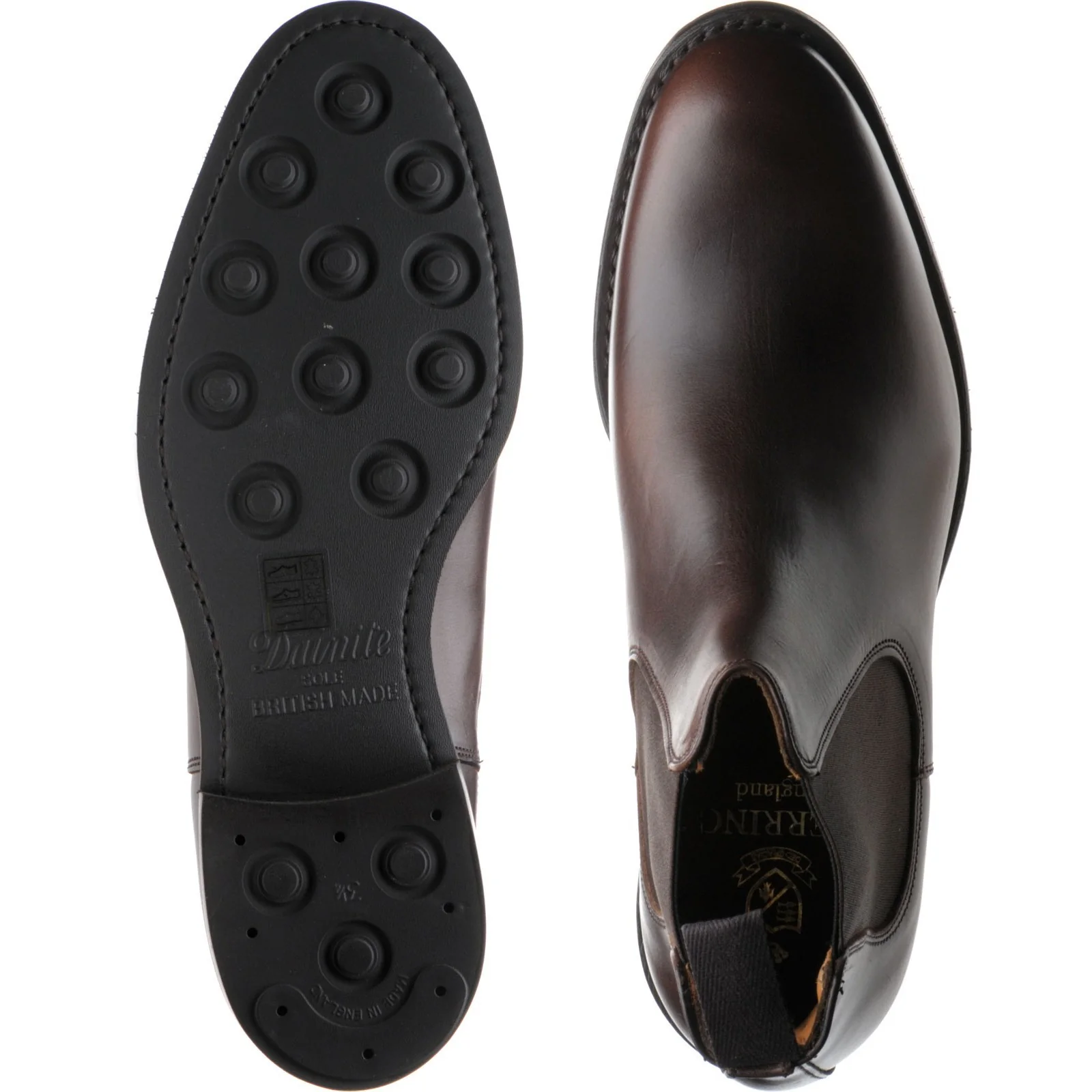 Herring Kirkby R mens rubber-soled Chelsea boots in brown waxy calf - Image 3