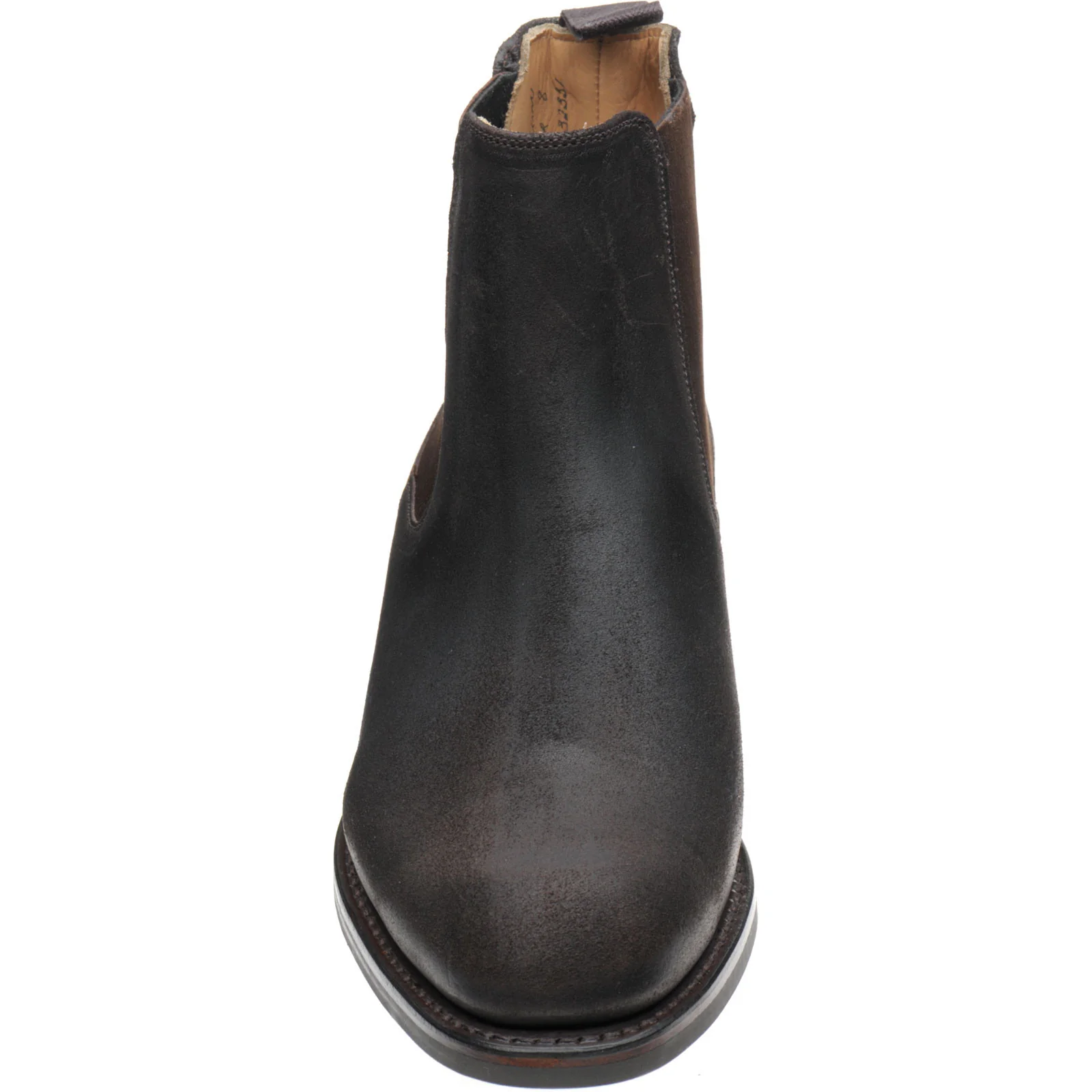 Herring Kirkby R mens rubber-soled Chelsea boots in brown waxy suede - Image 2