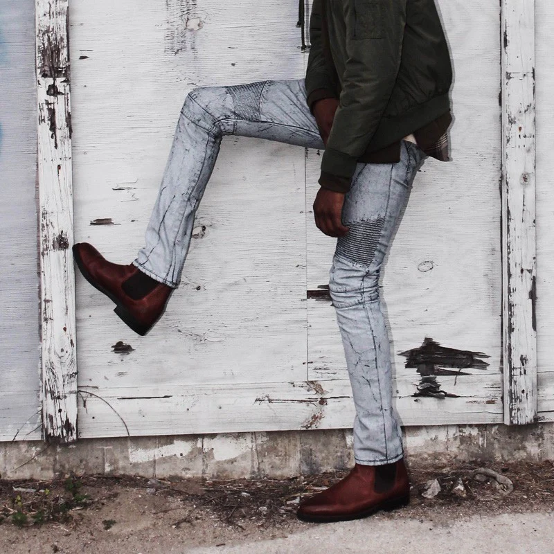 Herring Kirkdale (Rubber) mens rubber-soled Chelsea boots in mahogany grain - Image 6