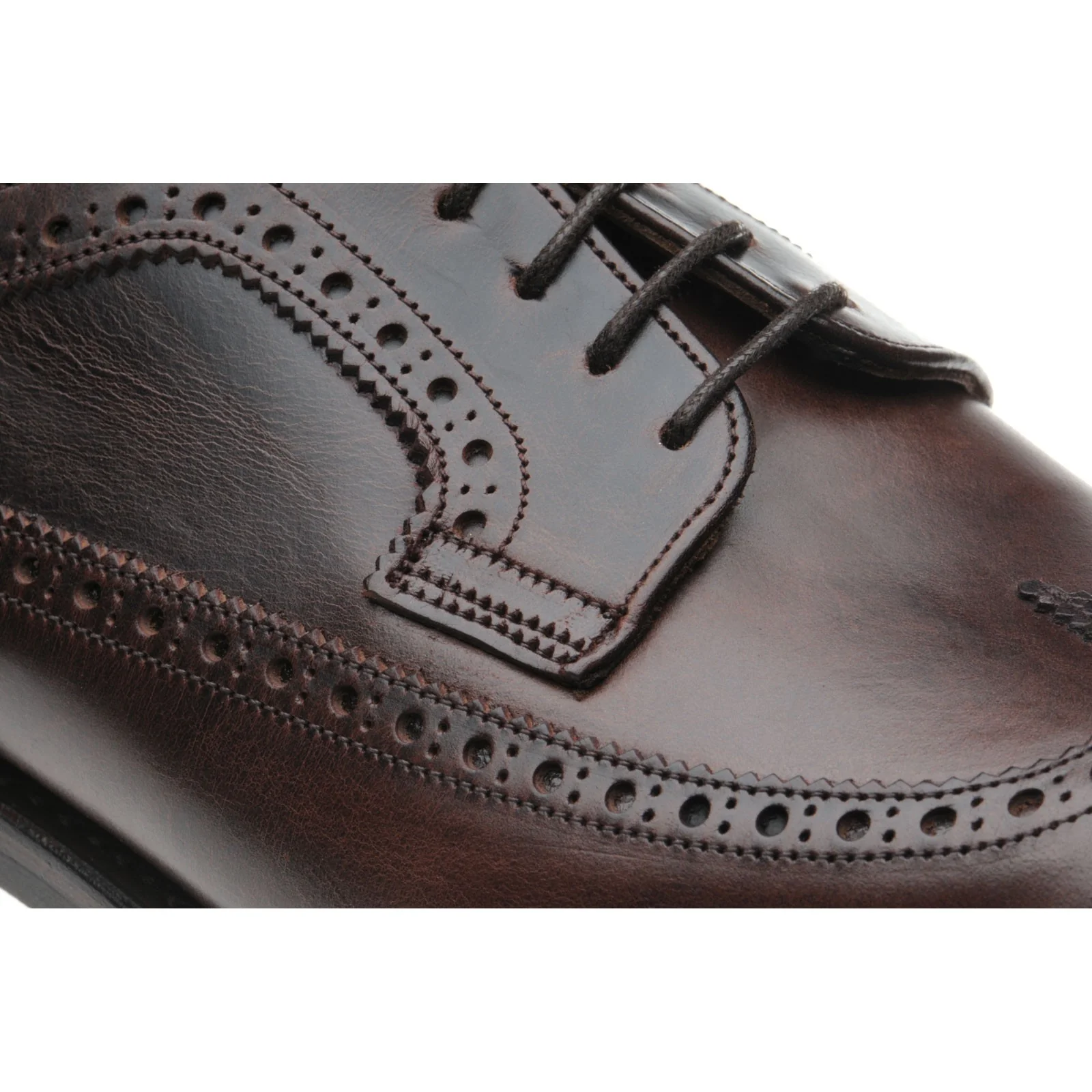 Herring Kirkoswold mens rubber-soled brogues in brown waxy - Image 4