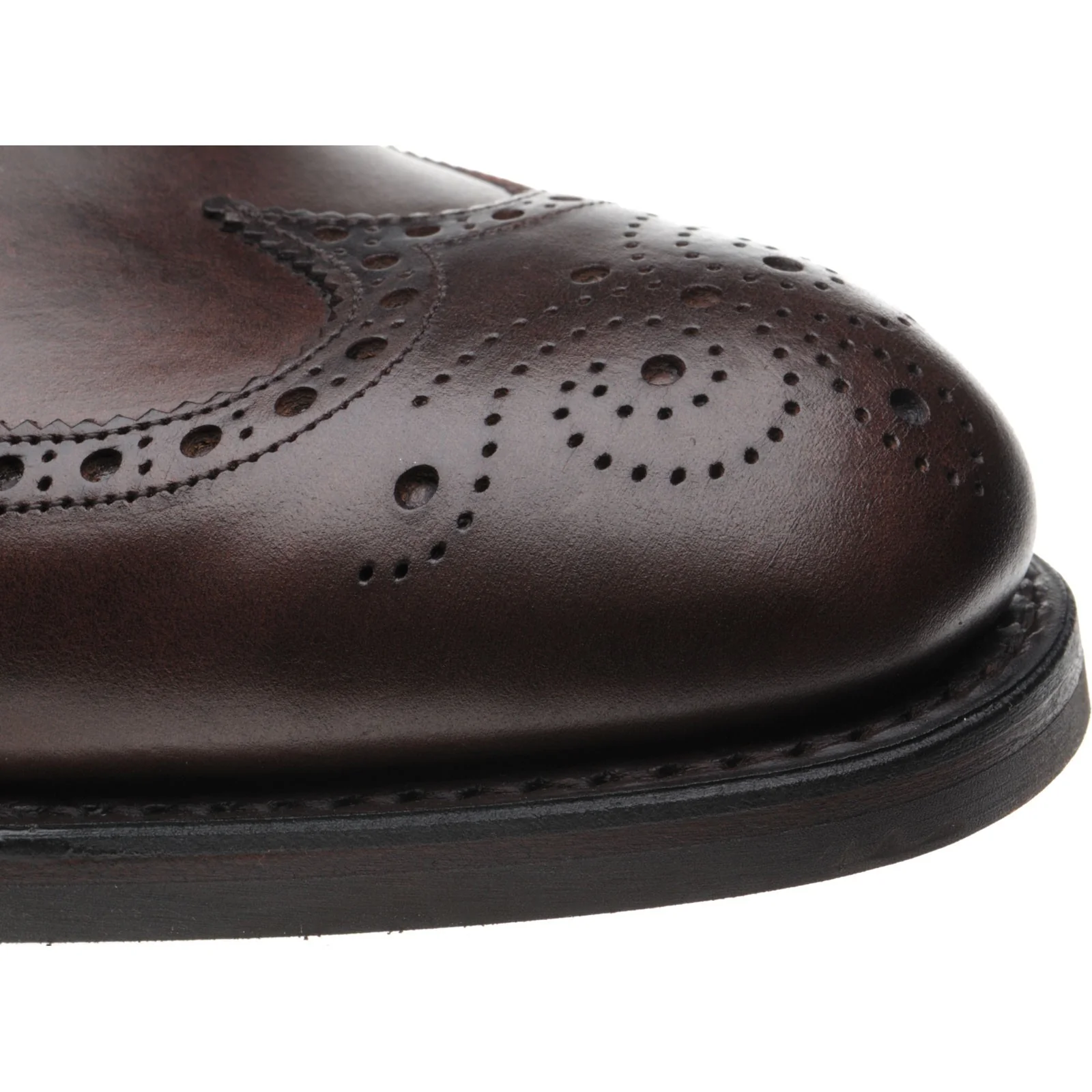 Herring Kirkoswold mens rubber-soled brogues in brown waxy - Image 5