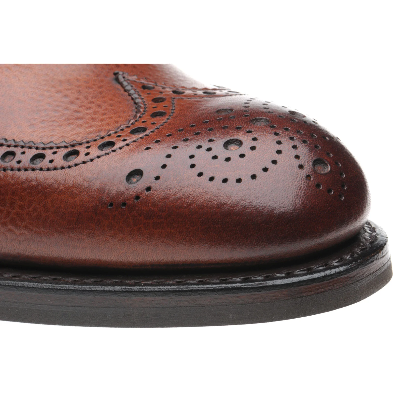 Herring Kirkoswold mens rubber-soled brogues in mahogany grain - Image 5