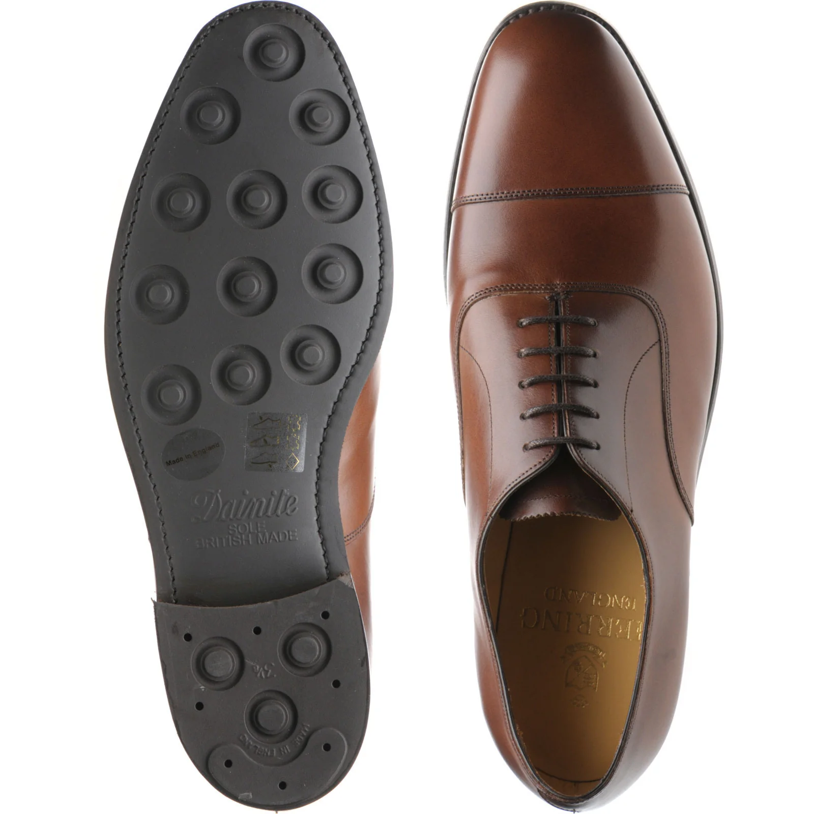 Herring Knightsbridge R mens rubber-soled Oxfords in mahogany calf (second) - Image 3