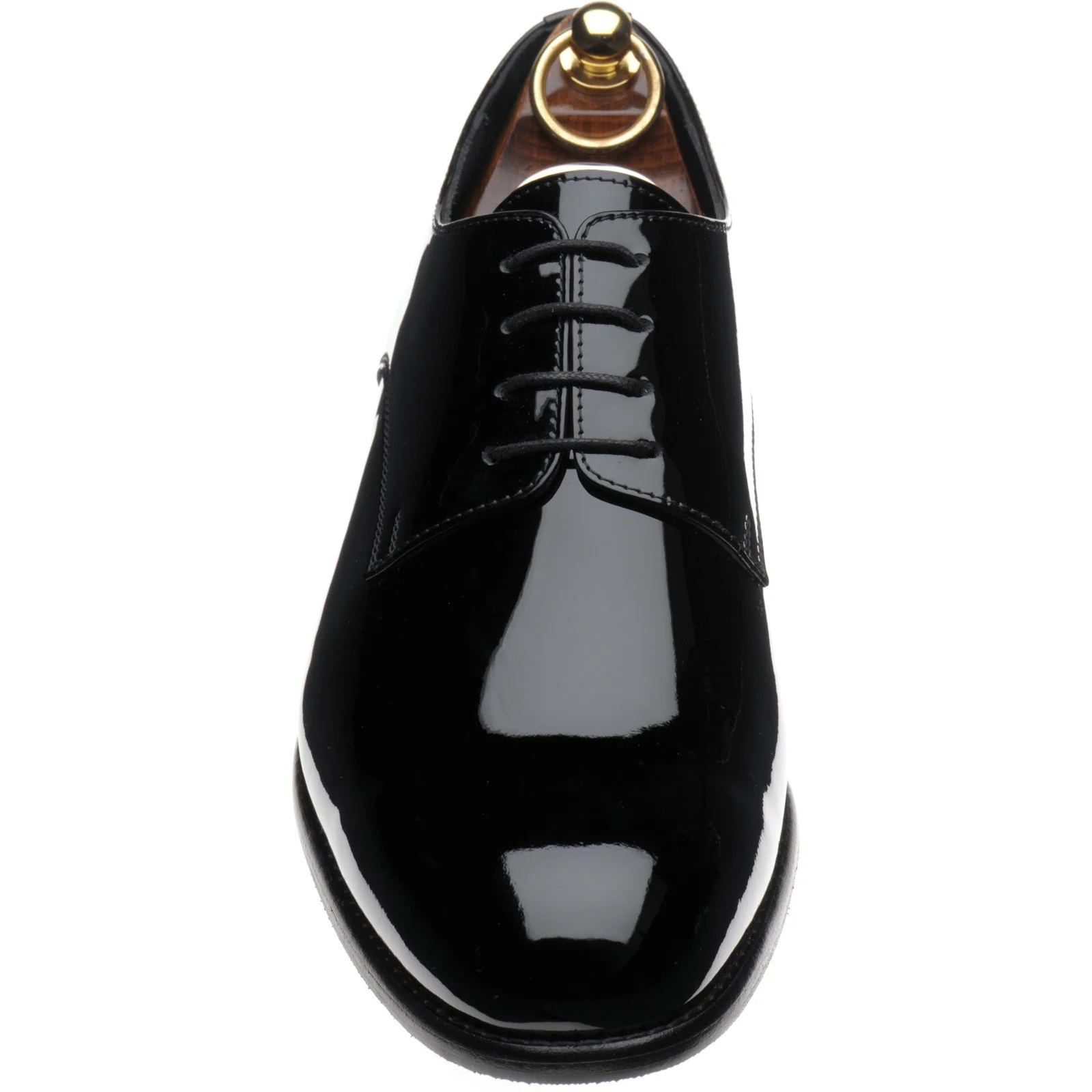 Herring Lagonda mens hybrid-soled Derby shoes in black patent - Image 2