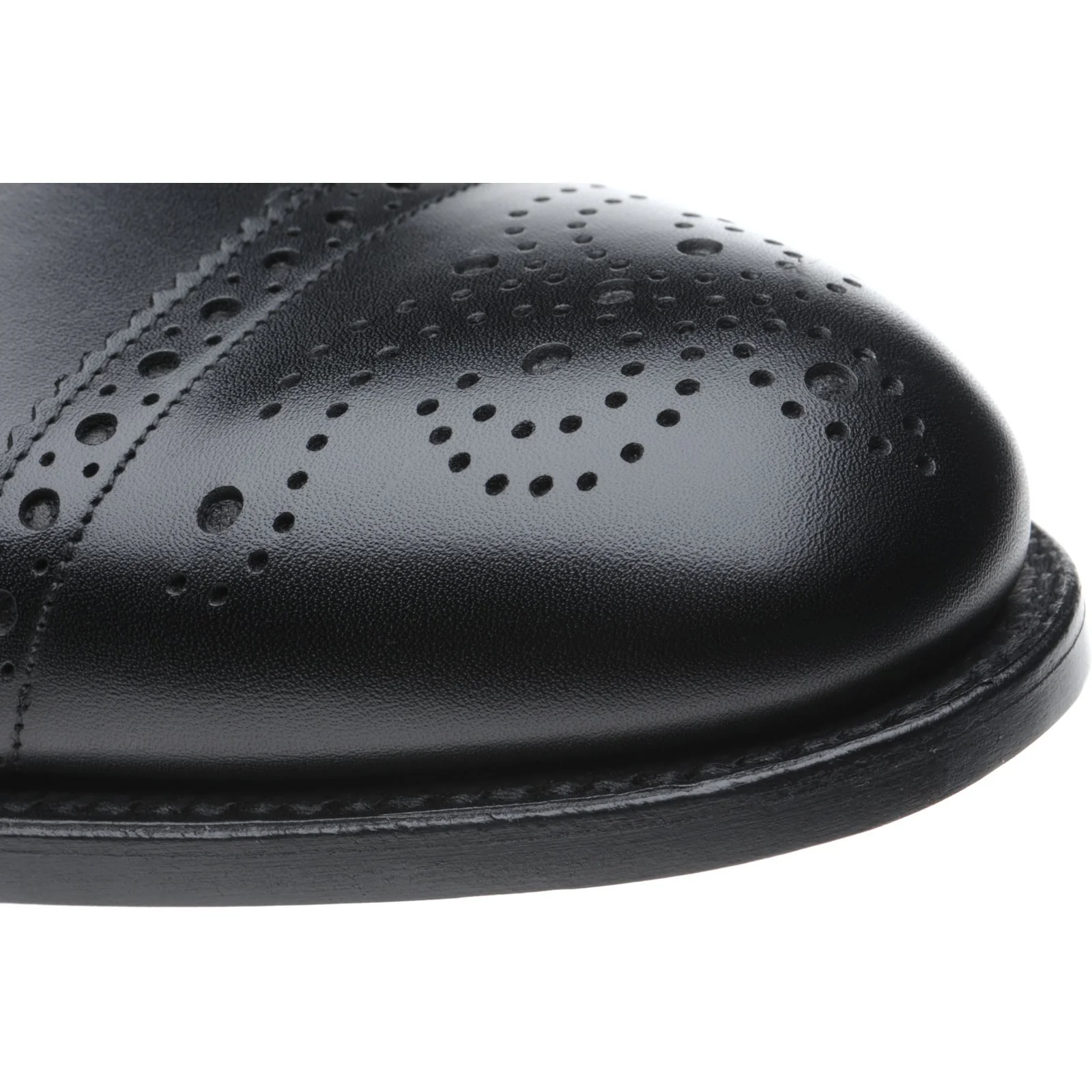 Herring Lambeth mens semi-brogues in black calf - Image 5