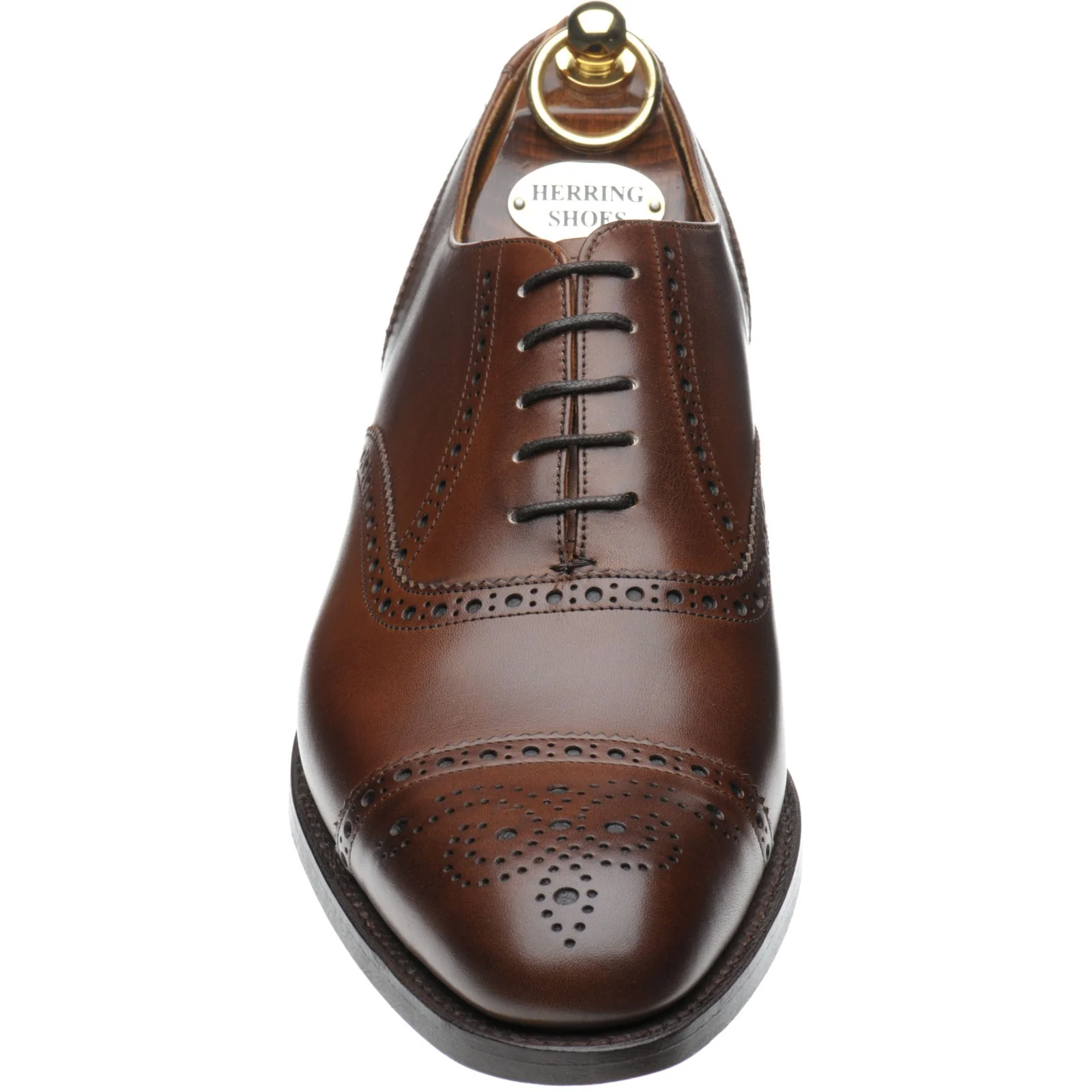 Herring Lambeth mens semi-brogues in mahogany calf - Image 2